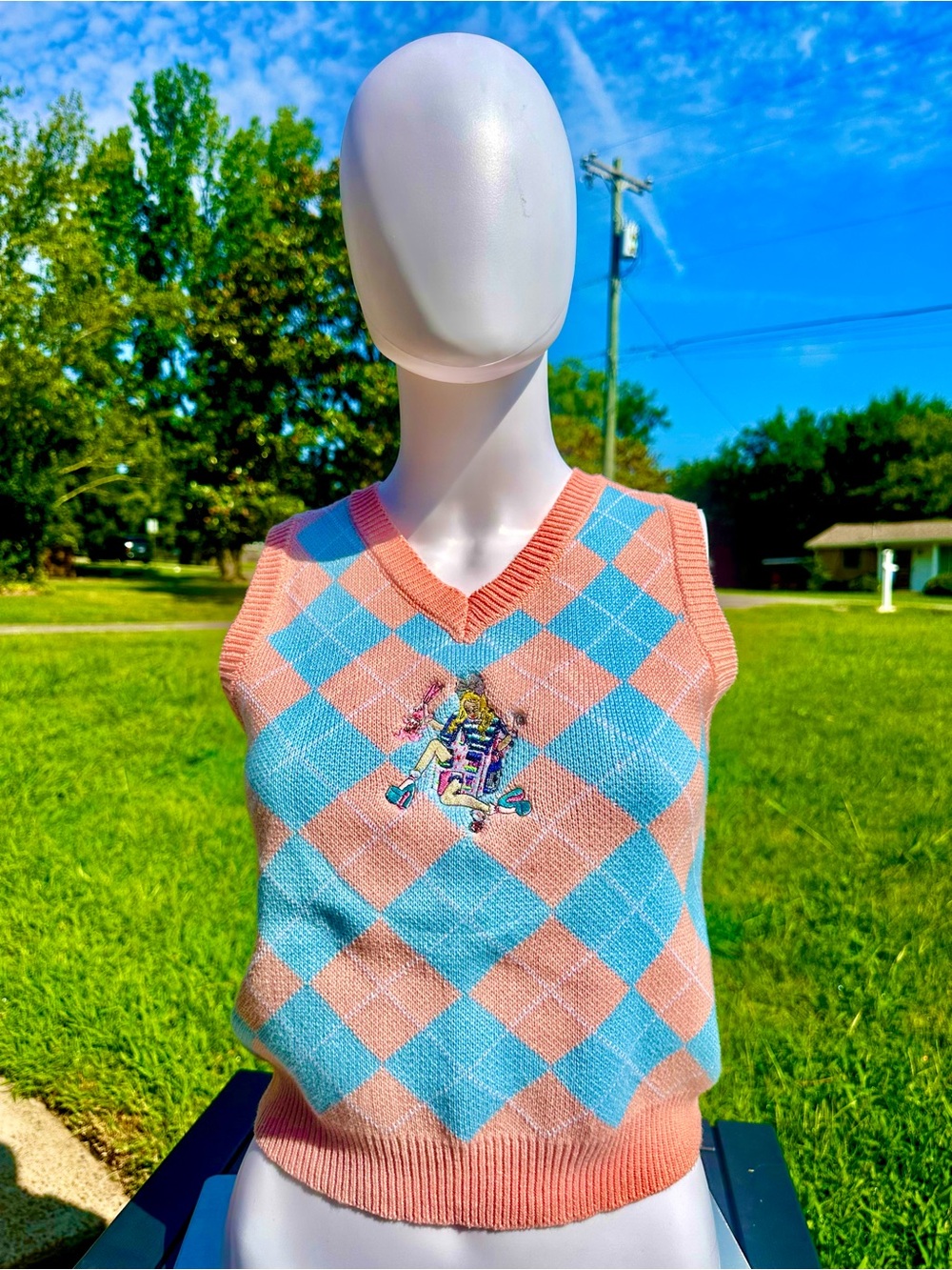 Alice and wonderland embroidered vest
